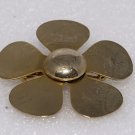 Vintage France Riviera Gold Metal Daisy Hair Barrette