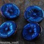 Set of 4 Czech? Glass Flower Sewing Buttons Stunning Blue Glass 3D 21mm