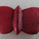 Vintage Red Dyed SNake SKin Butterfly Hair Barrette Hair Accessorie