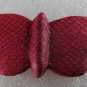 Vintage Red Dyed SNake SKin Butterfly Hair Barrette Hair Accessorie