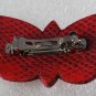 Vintage Red Dyed SNake SKin Butterfly Hair Barrette Hair Accessorie
