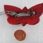 Vintage Red Dyed SNake SKin Butterfly Hair Barrette Hair Accessorie