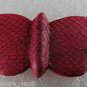 Vintage Red Dyed SNake SKin Butterfly Hair Barrette Hair Accessorie