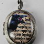 Victorian Style Silver Plated Brass Locket Edgar Allen Poe Glass Dome Cabochon