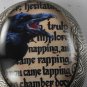 Victorian Style Silver Plated Brass Locket Edgar Allen Poe Glass Dome Cabochon