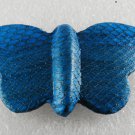 Vintage Blue Dyed SNake SKin Butterfly Barrette Hair Accessorie