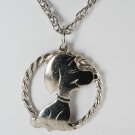 Vintage Large Bling Snoopy Charlie Brown Silver Plated Metal Necklace Peanuts