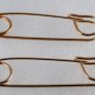 Vintage Pair Gold Plated Blanket Kilt Skirt Diaper Pins 4"