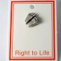 BABY FEET RIGHT TO LIFE SILVER METAL LAPEL PIN JEWELRY VINTAGE COLLECTIBLE