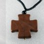 Howlite Brown Stone Cross Adjustable Black Cord  Necklace Jewelry