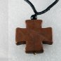 Howlite Brown Stone Cross Adjustable Black Cord  Necklace Jewelry