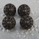 Set of 4 Brass Metal Filligree Acorn Top Design Sewing Buttons 10mm