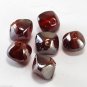 Vintage Red Foil Drilled Through Bicone Glass Bead Findings Set 6 Jewelry Making