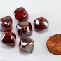 Vintage Red Foil Drilled Through Bicone Glass Bead Findings Set 6 Jewelry Making