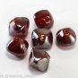Vintage Red Foil Drilled Through Bicone Glass Bead Findings Set 6 Jewelry Making