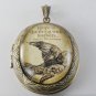Victorian Style Raw Brass Perfume Locket Emily Dickinson Glass Dome Cabochon