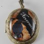Victorian Style Raw Brass Locket Nevermore Poe Glass Dome Cabochon  Jewelry