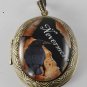 Victorian Style Raw Brass Locket Nevermore Poe Glass Dome Cabochon Jewelry
