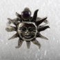 Vintage Ring Sun Heliotrope Ball Silver Metal Delicate Adjustable 6 Start