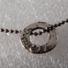 Guess Bead Chain Ladies Necklace Rhinestone Silver Tone Metal Tarnished