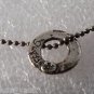 Guess Bead Chain Ladies Necklace Rhinestone Silver Tone Metal Tarnished