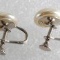 Vintage 60's Nemo Hand Polished Quality Faux Pearl Screw Back Earrings NOC