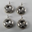 Vintage  Set of 4 Silver Tone Metal Charms Open Reservoir Jewelry Making