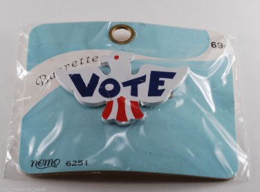 Vintage 60's Nemo Vote Eagle Barrette New On Card