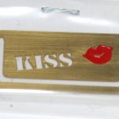 Vinatge Gold Tone Metal Bookmark Book "Kiss"