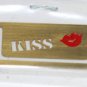 Vinatge Gold Tone Metal Bookmark Book "Kiss"