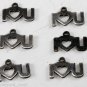 Vintage Lot 6 Silver I Heart U Tiny Pendant Findings Jewelry Making