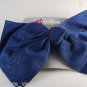 Retro Hair Barrette Navy Blue Fabric Bow Hair Now M&L Designs Hair Accessorie