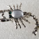 Madison & Max Scorpion Pin New In Box Gem Rhinestone Green Eyes