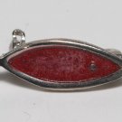 Vintage Pink Silver Metal Religious Jesus Fish Pin