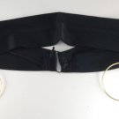Vintage Mamselle Stetchy Black Chiffon 1950's HeadBand Earrings Attached