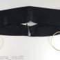 Vintage Mamselle Stetchy Black Chiffon 1950's HeadBand Earrings Attached
