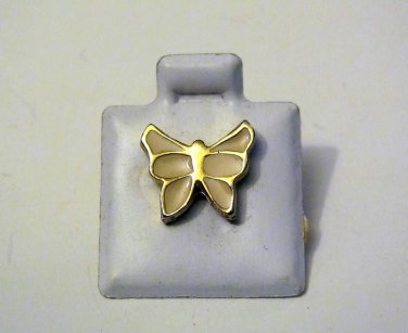 Vintage White Enamel Gold Tone Butterfly Pin Jewelry
