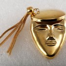 Vintage Pin Brooch Face Hat Tassel Woman  Gold Plated Accessorie