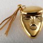 Vintage Pin Brooch Face Hat Tassel Woman  Gold Plated Accessorie