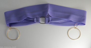 Vintage Mamselle Stetchy Purple Chiffon 1950's HeadBand Earrings Attached