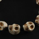 Off White Color Howlite Stone Skull Adjustable Bracelet