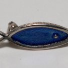 Vintage Blue Silver Metal Religious Jesus Fish Pin