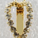 Vintage Gold Plated Clear Rhinestone Pendant Charm Jewelry Making