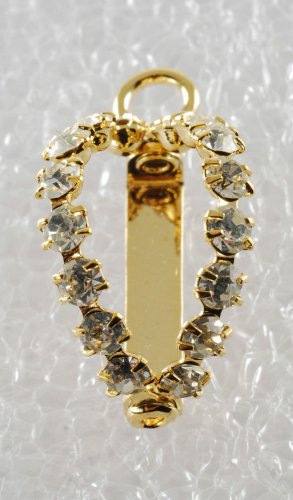 Vintage Gold Plated Clear Rhinestone Pendant Charm Jewelry Making
