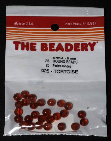 Vintage The Beadery Plastic Tortoise Round Beads 25