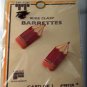 Vintage Tip Top Hair Barrette Enamel Pencil Pair Faberge Wire Back Red NOC