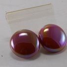Vintage Red Pearlized Button Clip On Earring Jewelry