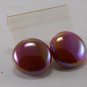 Vintage Red Pearlized Button Clip On Earring Jewelry