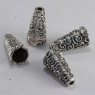 Vintage Bugle Silver Solid Filigree Bead Caps 4