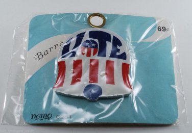 Vintage 60's Nemo Vote Bell Barrette New On Card